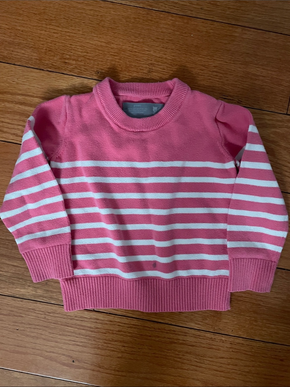 Primary Pink & White Striped Knit Sweater